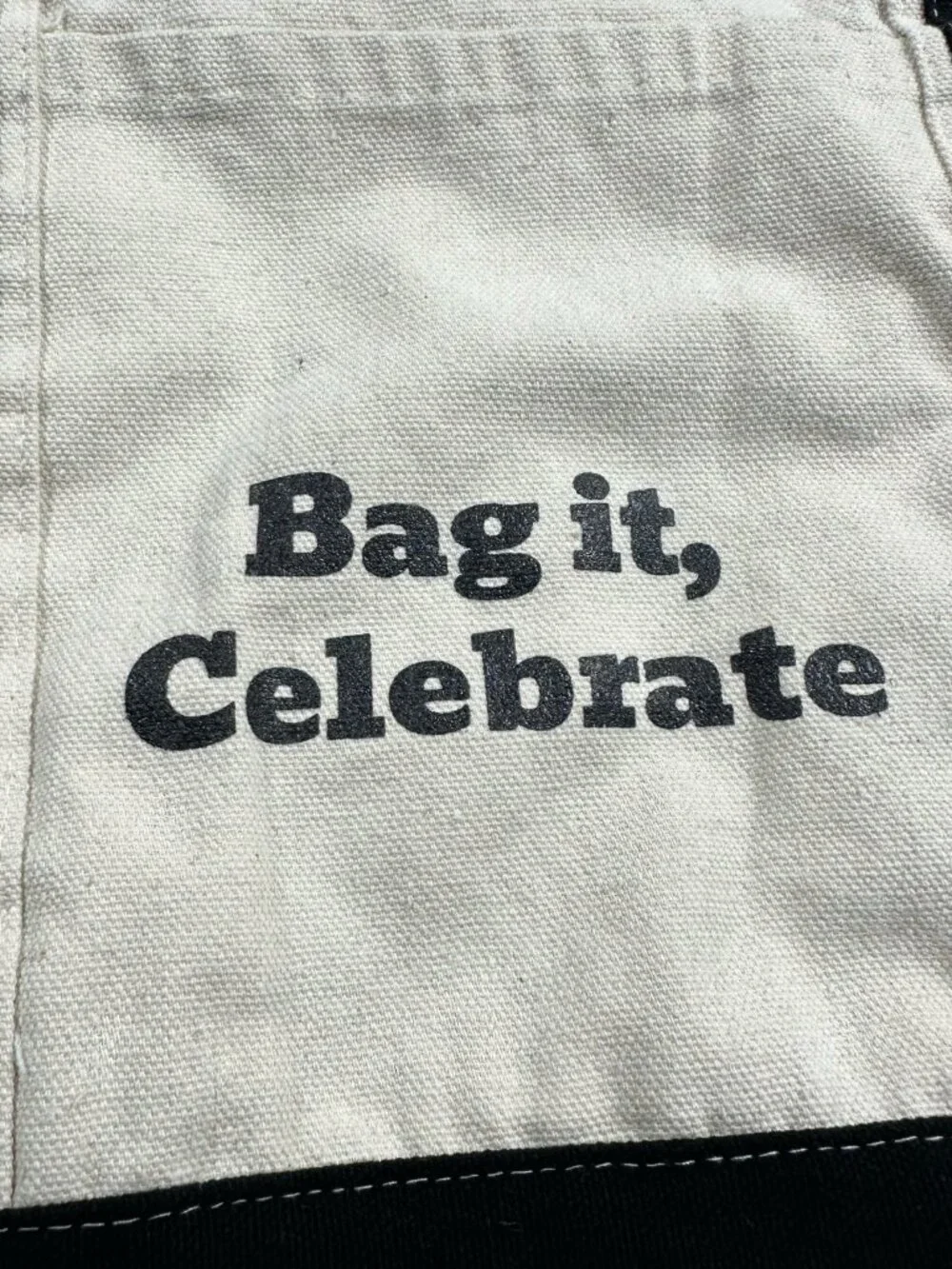 Cotton Canvas Tote Bag White‎ Beige & Black Reusable Grocery Shopping Cloth